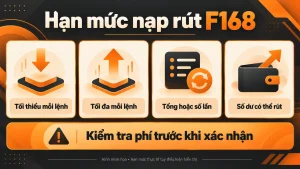 Minh họa mức tối thiểu mỗi lệnh, tối đa mỗi lệnh, tổng hoặc số lần và số dư có thể rút khi kiểm tra hạn mức F168.